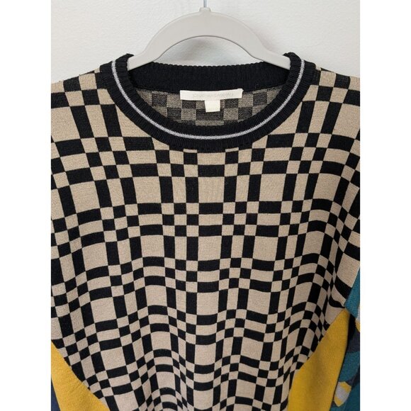 Jonathan SIMKHAI Check Plaid Pullover Sweater Geometric Size Small Cosby - Picture 3 of 9